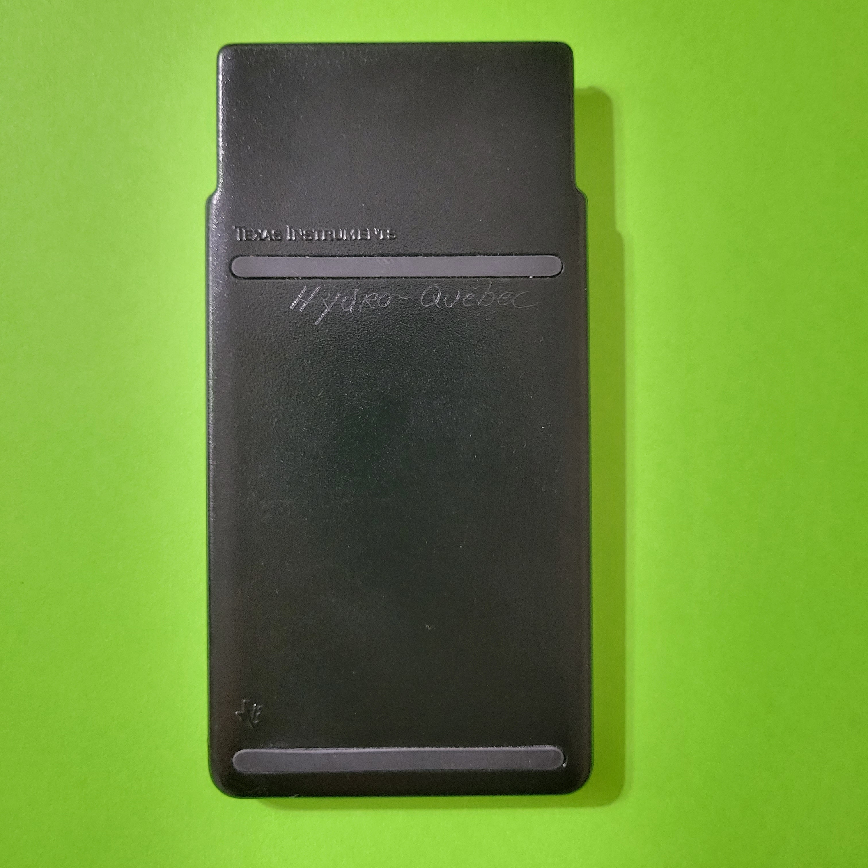 An image of the back of the slide case for the Texas Instruments TI-68 scientific calculator